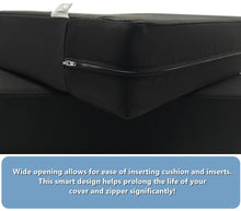 Load image into Gallery viewer, CouchPatito Water Repellent Just Black Patio Cushion Cover
