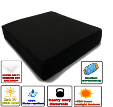 Load image into Gallery viewer, CouchPatito Water Repellent Just Black Patio Cushion Cover
