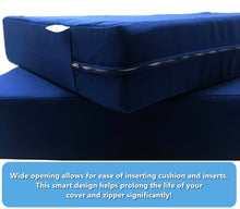 Load image into Gallery viewer, CouchPatito Water Repellent Deep Royal Patio Cushion Cover
