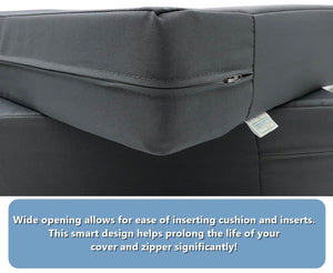 CouchPatito Water Repellent Stone Gray Patio Cushion Cover