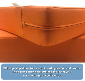 CouchPatito Water Repellent Sunkissed Orange Patio Cushion Cover