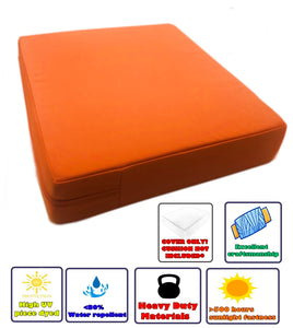 CouchPatito Water Repellent Sunkissed Orange Patio Cushion Cover